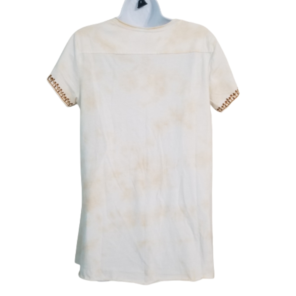 CAITE Dawson Embroidered Boho Tan Tie Dye Shirt Women's Size Small - Picture 2 of 14